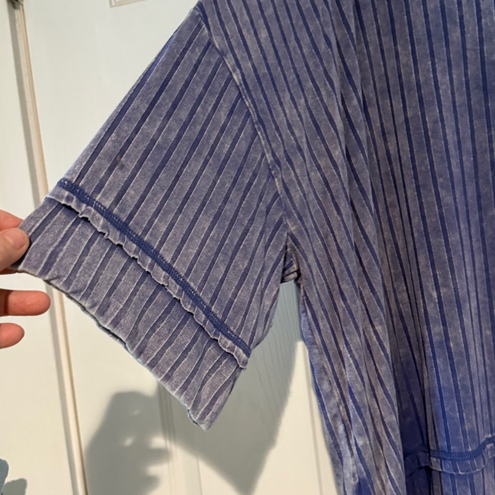 Universal Boho Soft Thread Indigo Striped Tunic - image 6